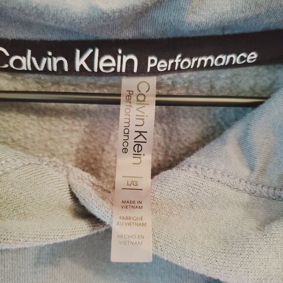 Calvin Klein Performance Logo Front Women's Cropped Hoodie Sweatshirt Large Sage - Picture 5 of 7